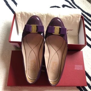 Salvatore Ferragamo Varina Patent Bow Flat